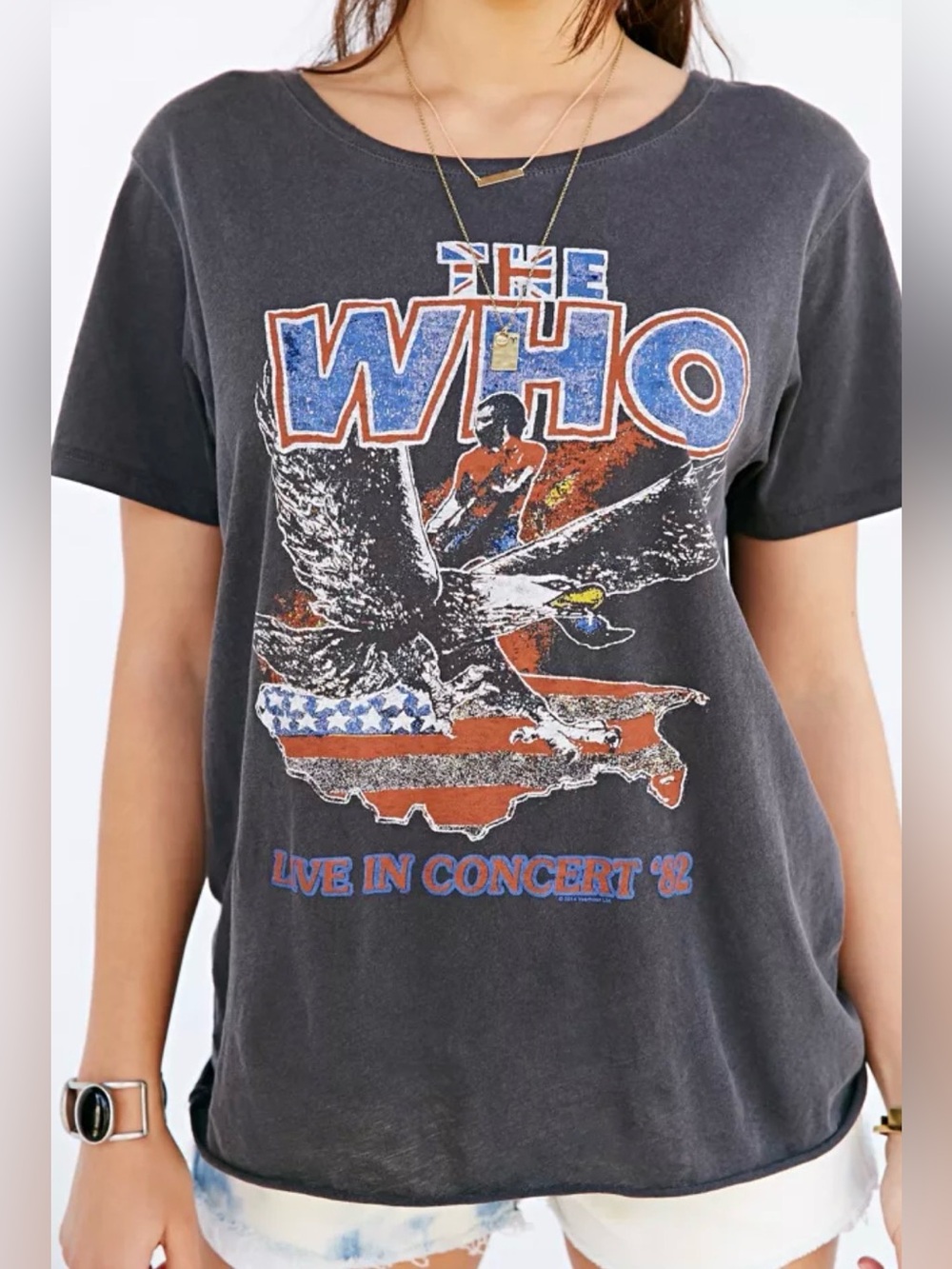 Junk Food The Who Tour Tee‎ Women XS live in concert 1982 bands tee festival